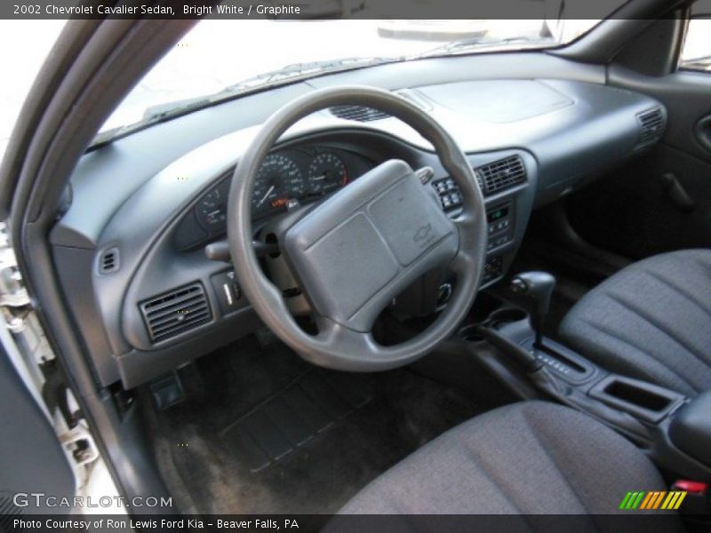 Bright White / Graphite 2002 Chevrolet Cavalier Sedan
