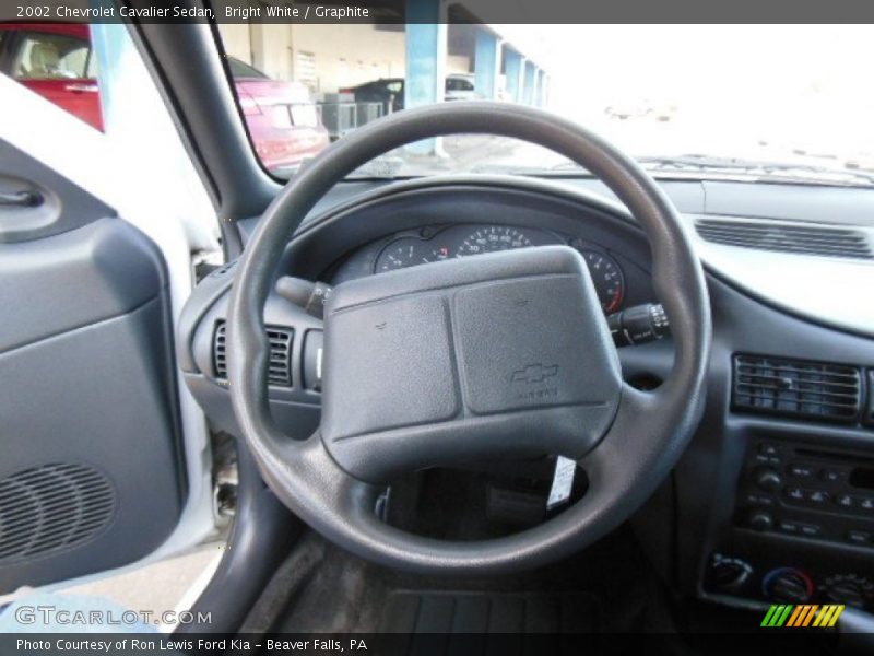 Bright White / Graphite 2002 Chevrolet Cavalier Sedan