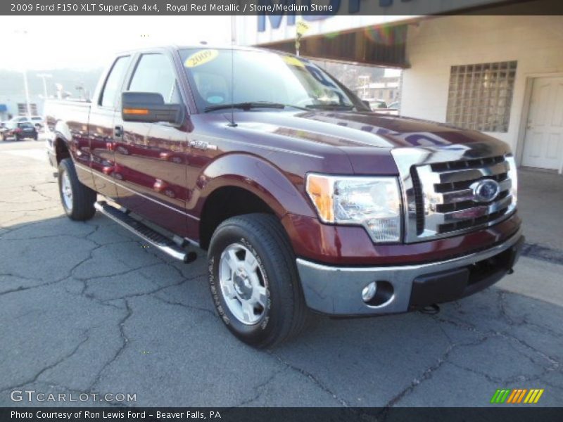 Royal Red Metallic / Stone/Medium Stone 2009 Ford F150 XLT SuperCab 4x4