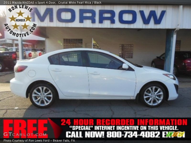 Crystal White Pearl Mica / Black 2011 Mazda MAZDA3 s Sport 4 Door