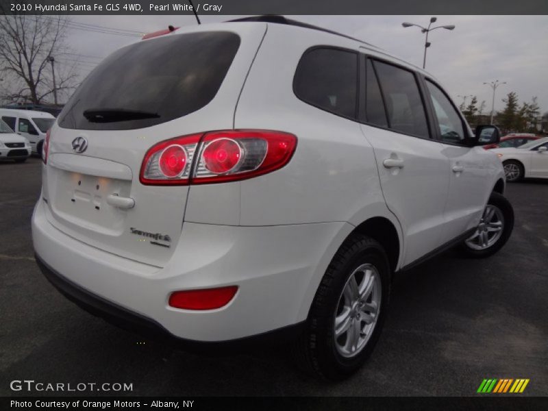 Pearl White / Gray 2010 Hyundai Santa Fe GLS 4WD