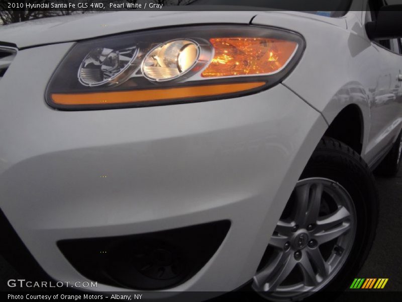Pearl White / Gray 2010 Hyundai Santa Fe GLS 4WD