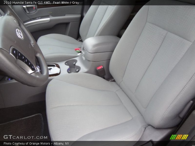 Pearl White / Gray 2010 Hyundai Santa Fe GLS 4WD