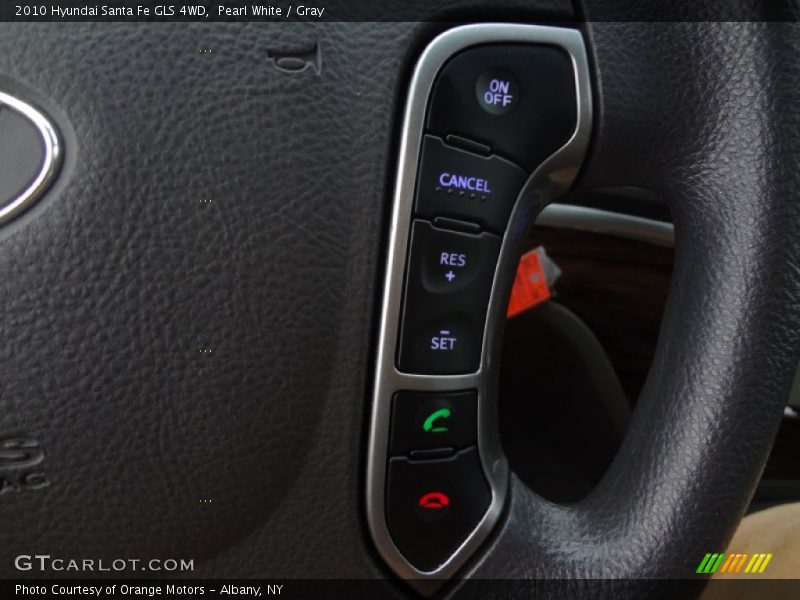 Pearl White / Gray 2010 Hyundai Santa Fe GLS 4WD