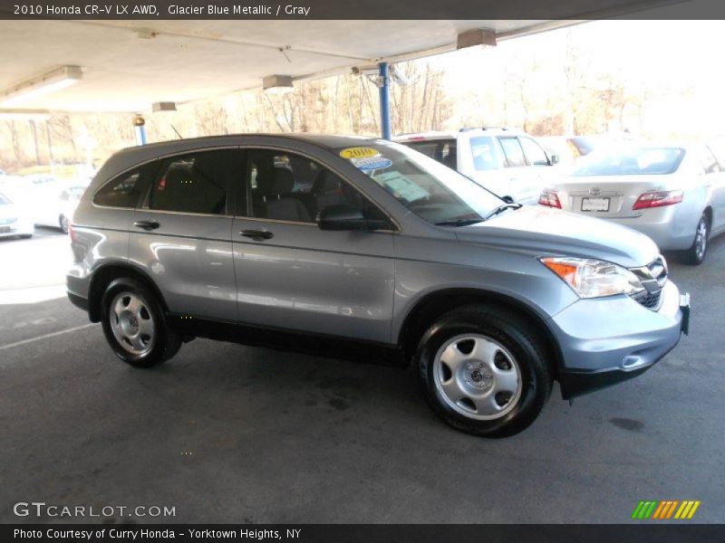 Glacier Blue Metallic / Gray 2010 Honda CR-V LX AWD