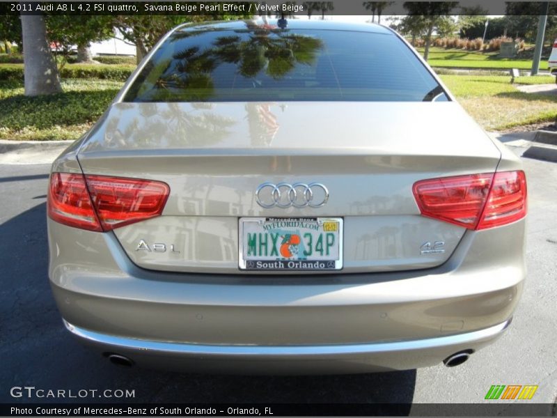 Savana Beige Pearl Effect / Velvet Beige 2011 Audi A8 L 4.2 FSI quattro