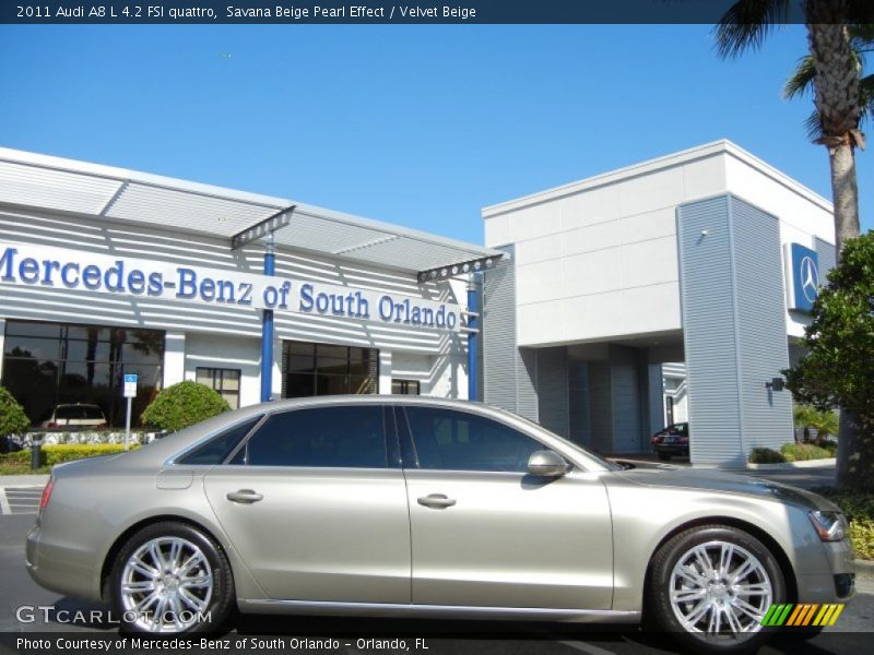 Savana Beige Pearl Effect / Velvet Beige 2011 Audi A8 L 4.2 FSI quattro