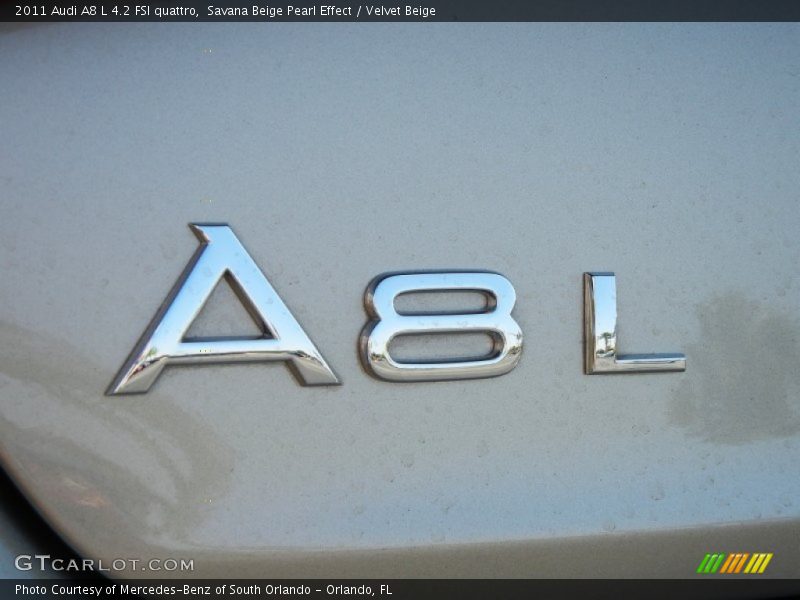 Savana Beige Pearl Effect / Velvet Beige 2011 Audi A8 L 4.2 FSI quattro