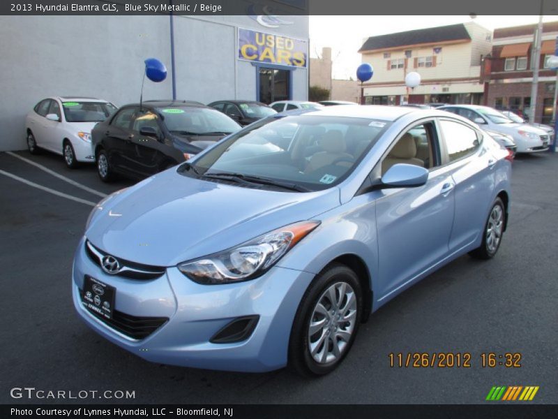 Blue Sky Metallic / Beige 2013 Hyundai Elantra GLS