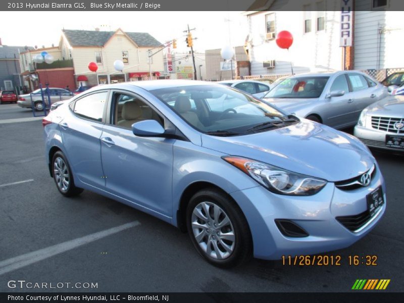 Blue Sky Metallic / Beige 2013 Hyundai Elantra GLS