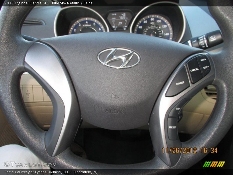 Blue Sky Metallic / Beige 2013 Hyundai Elantra GLS