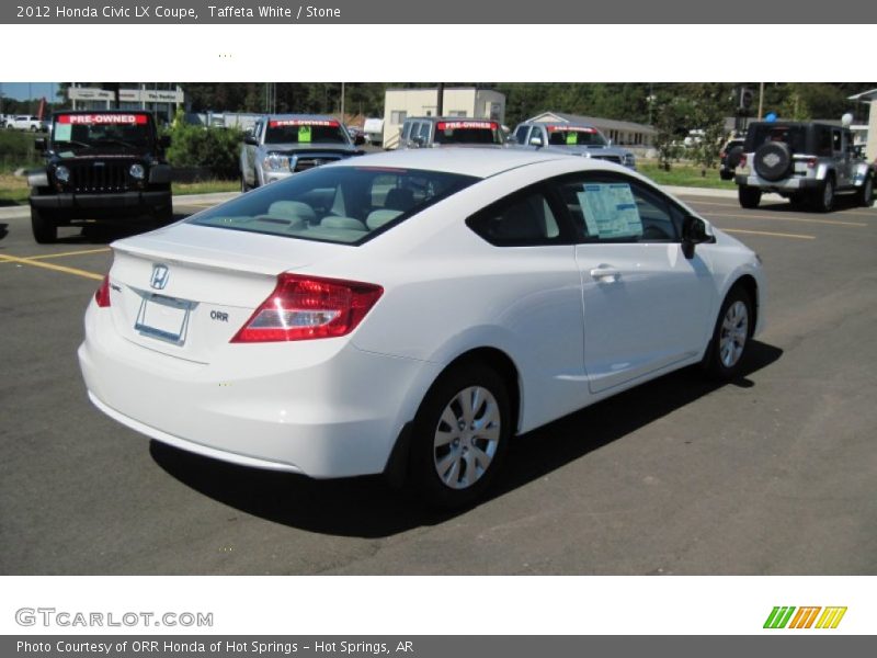 Taffeta White / Stone 2012 Honda Civic LX Coupe