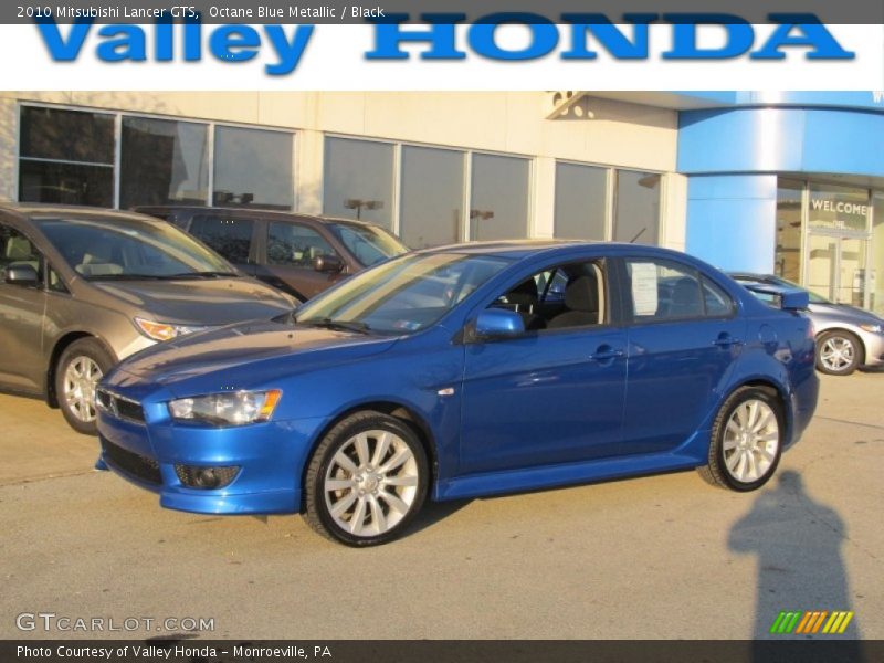 Octane Blue Metallic / Black 2010 Mitsubishi Lancer GTS