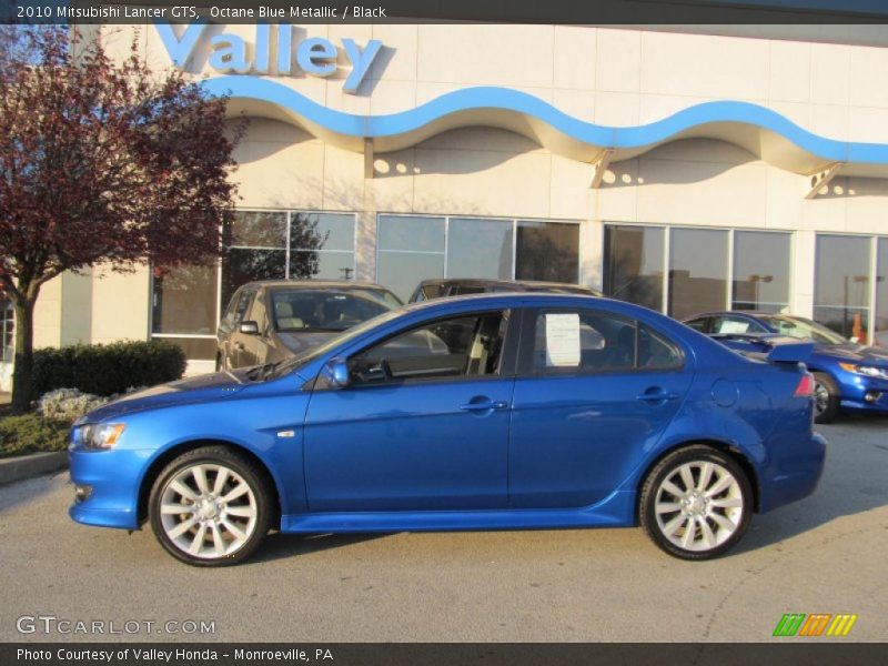Octane Blue Metallic / Black 2010 Mitsubishi Lancer GTS