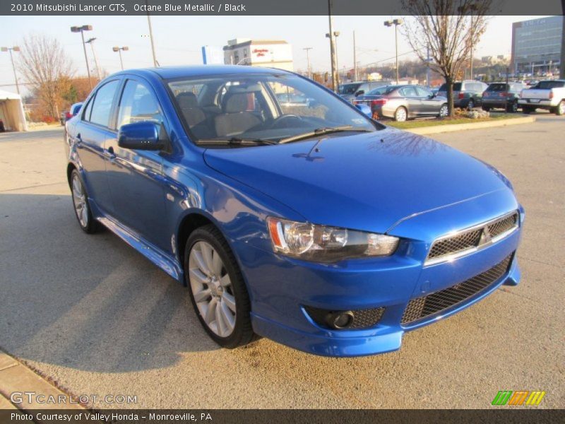 Octane Blue Metallic / Black 2010 Mitsubishi Lancer GTS