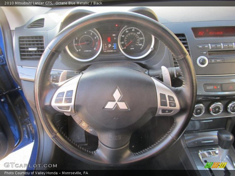 Octane Blue Metallic / Black 2010 Mitsubishi Lancer GTS