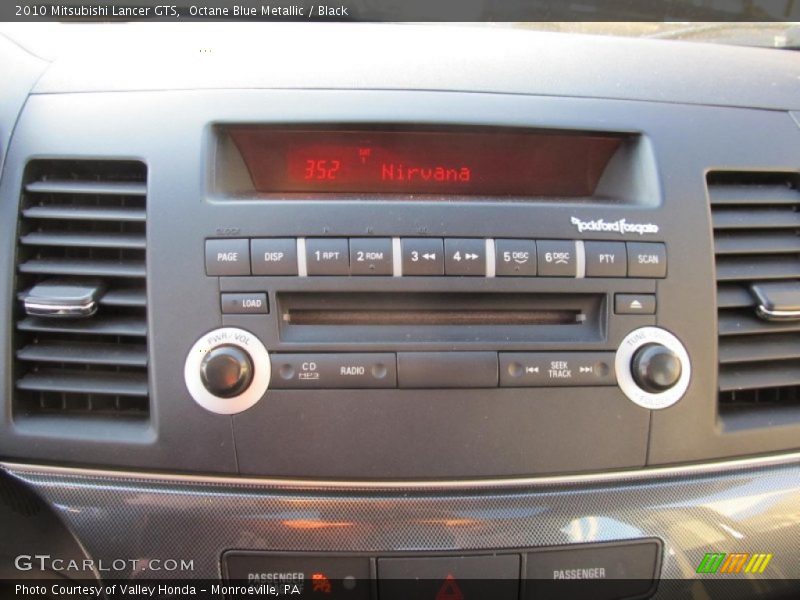 Octane Blue Metallic / Black 2010 Mitsubishi Lancer GTS