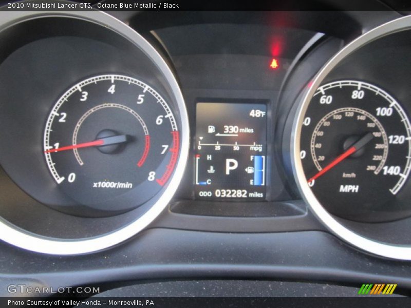 Octane Blue Metallic / Black 2010 Mitsubishi Lancer GTS