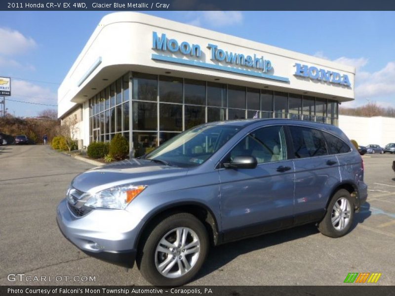 Glacier Blue Metallic / Gray 2011 Honda CR-V EX 4WD
