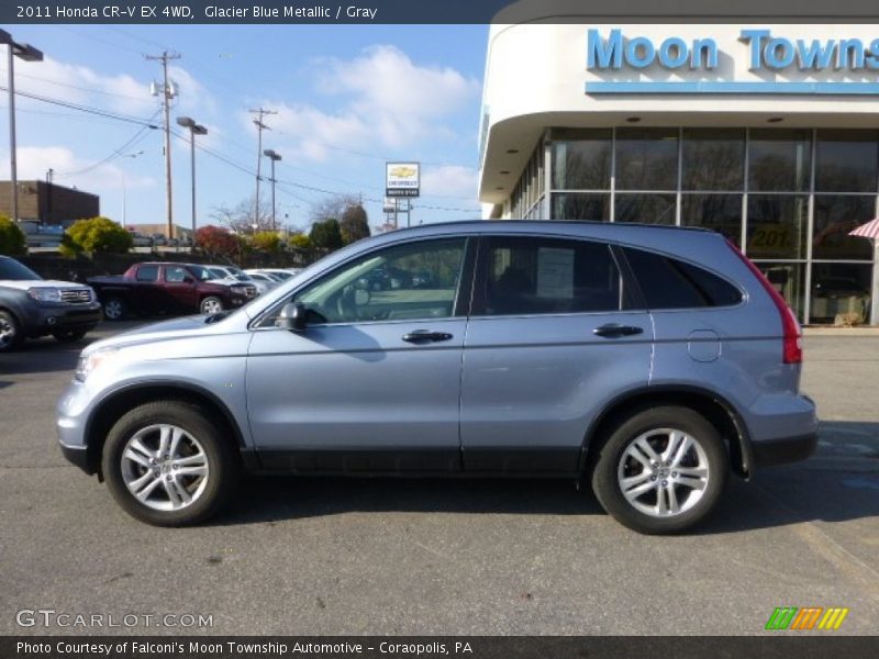 Glacier Blue Metallic / Gray 2011 Honda CR-V EX 4WD