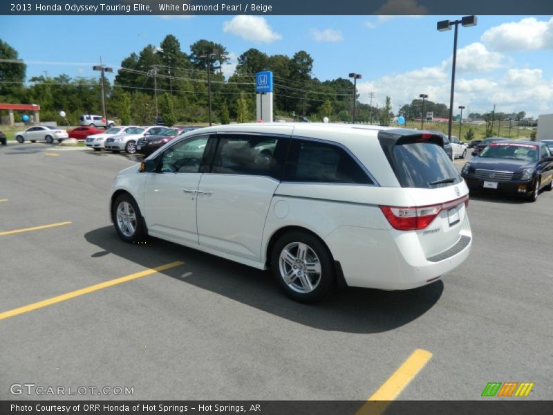 White Diamond Pearl / Beige 2013 Honda Odyssey Touring Elite