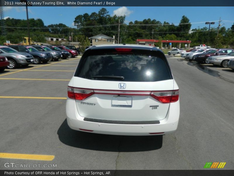 White Diamond Pearl / Beige 2013 Honda Odyssey Touring Elite