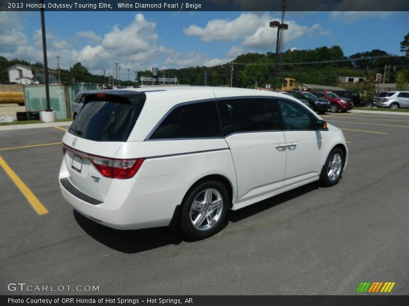 White Diamond Pearl / Beige 2013 Honda Odyssey Touring Elite