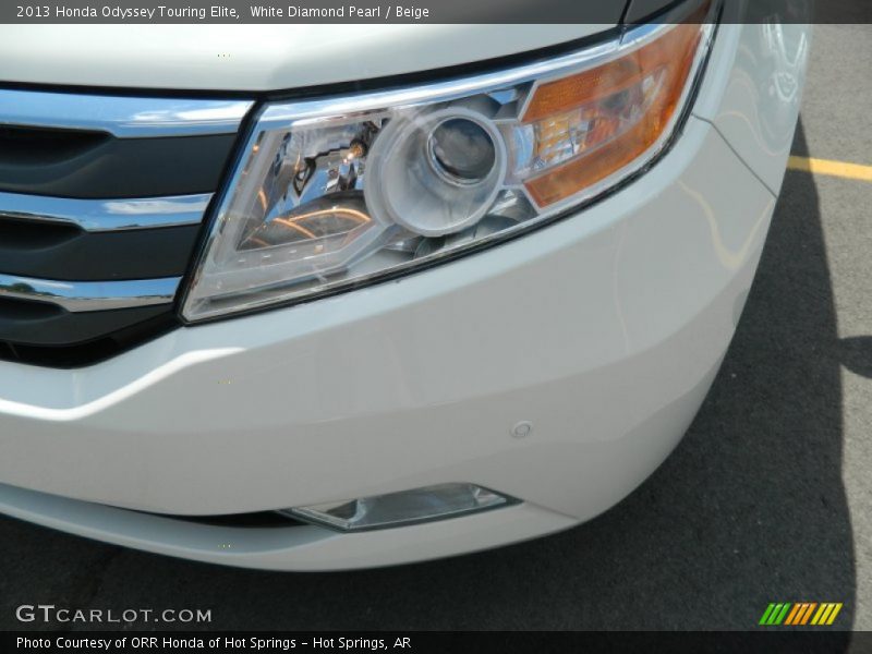 White Diamond Pearl / Beige 2013 Honda Odyssey Touring Elite