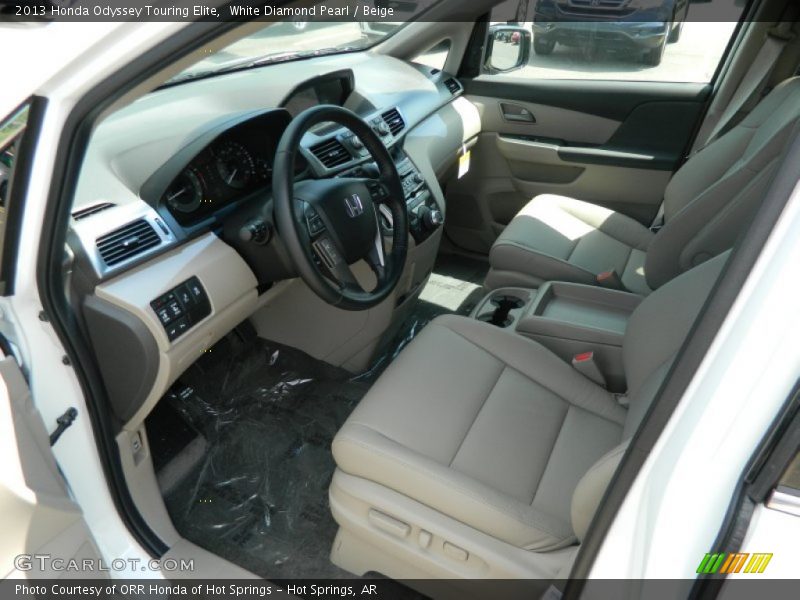 White Diamond Pearl / Beige 2013 Honda Odyssey Touring Elite