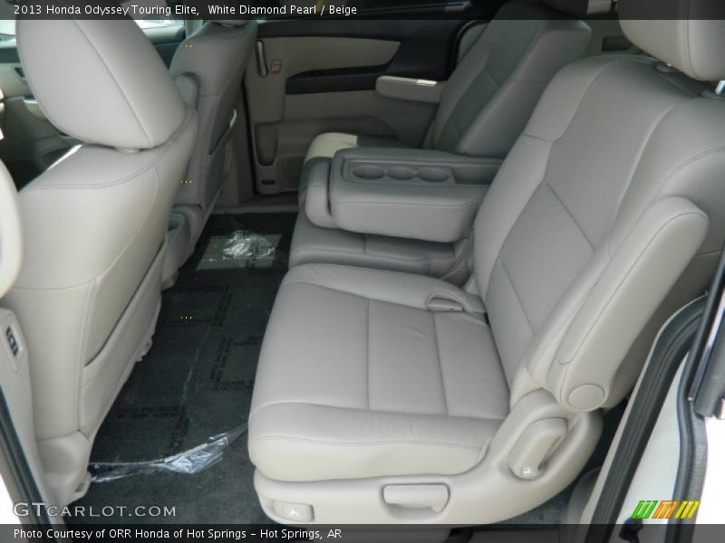 White Diamond Pearl / Beige 2013 Honda Odyssey Touring Elite