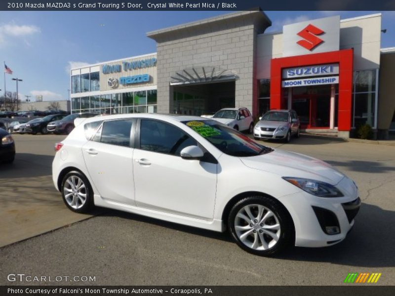 Crystal White Pearl Mica / Black 2010 Mazda MAZDA3 s Grand Touring 5 Door