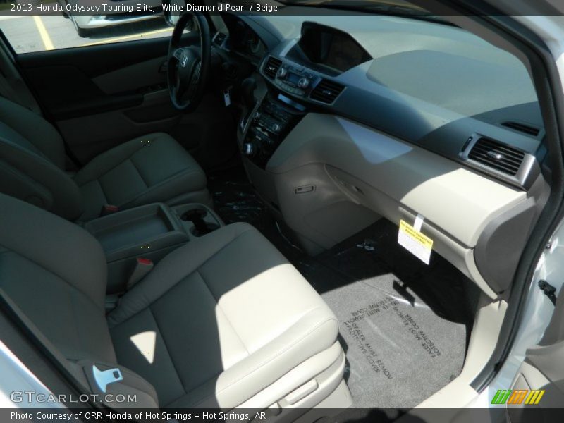 White Diamond Pearl / Beige 2013 Honda Odyssey Touring Elite