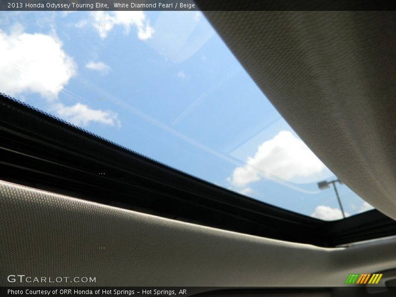 White Diamond Pearl / Beige 2013 Honda Odyssey Touring Elite