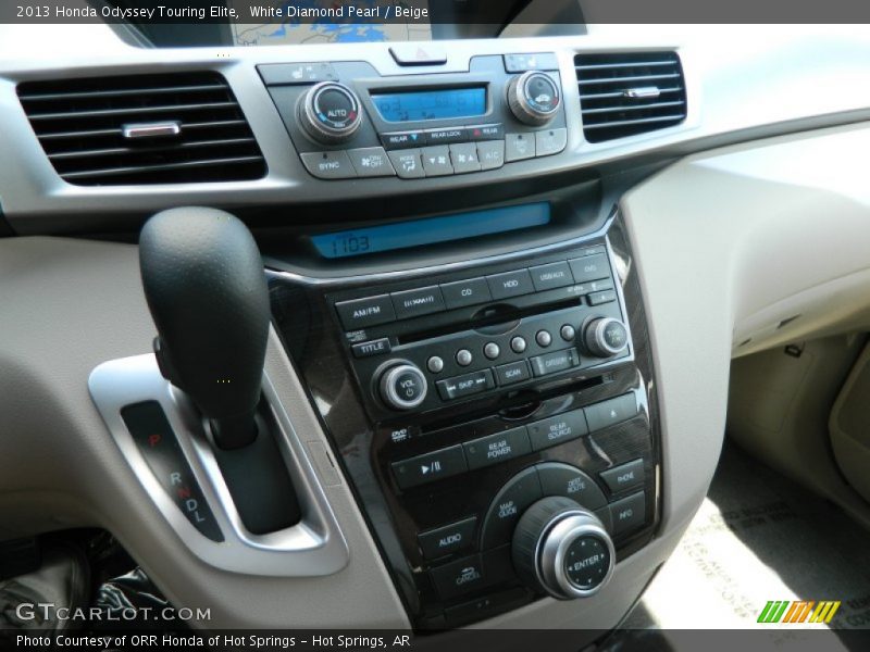 White Diamond Pearl / Beige 2013 Honda Odyssey Touring Elite