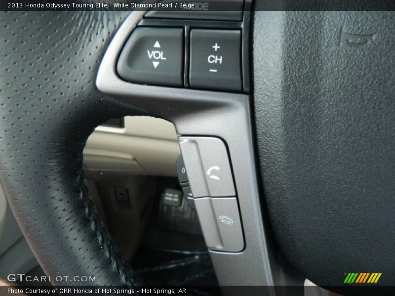 White Diamond Pearl / Beige 2013 Honda Odyssey Touring Elite