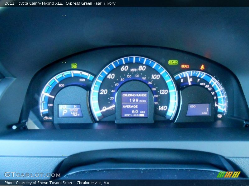 Cypress Green Pearl / Ivory 2012 Toyota Camry Hybrid XLE