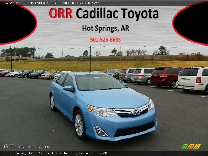 Clearwater Blue Metallic / Ash 2012 Toyota Camry Hybrid XLE