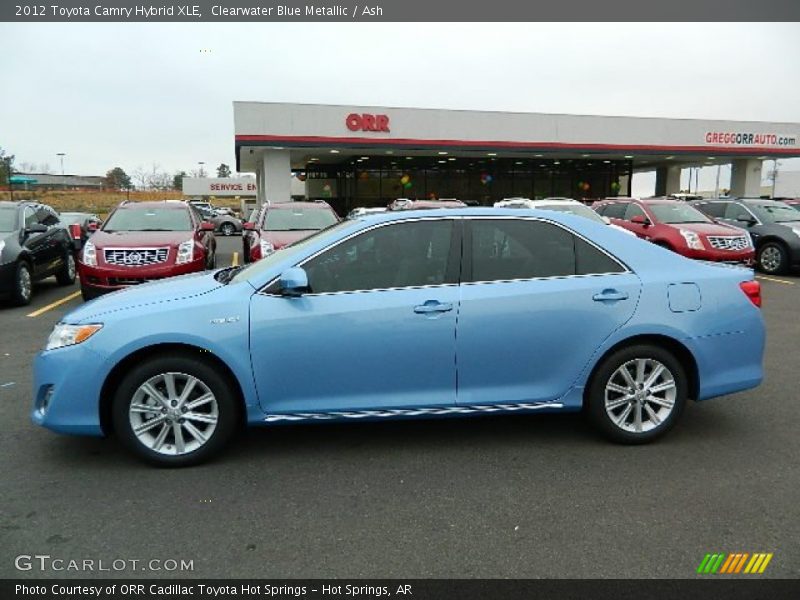 Clearwater Blue Metallic / Ash 2012 Toyota Camry Hybrid XLE