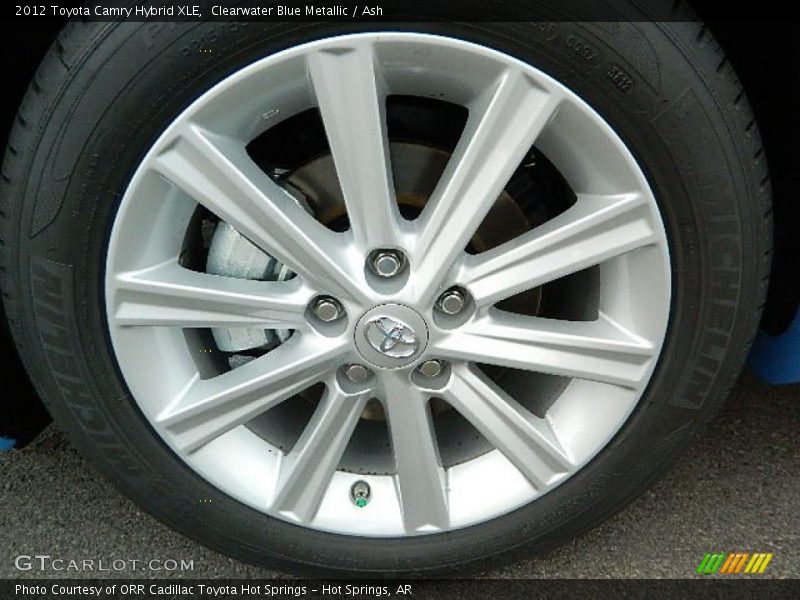 Clearwater Blue Metallic / Ash 2012 Toyota Camry Hybrid XLE