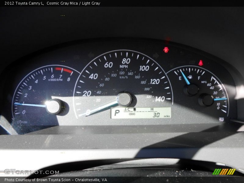 Cosmic Gray Mica / Light Gray 2012 Toyota Camry L