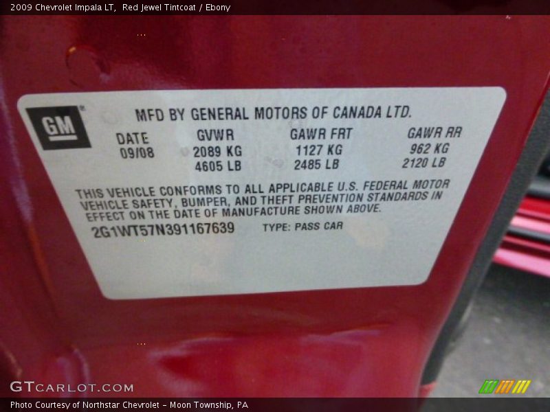 Red Jewel Tintcoat / Ebony 2009 Chevrolet Impala LT
