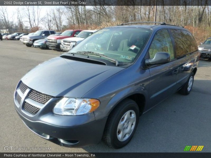 Steel Blue Pearl / Mist Gray 2002 Dodge Caravan SE