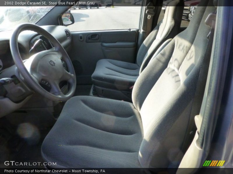 Steel Blue Pearl / Mist Gray 2002 Dodge Caravan SE