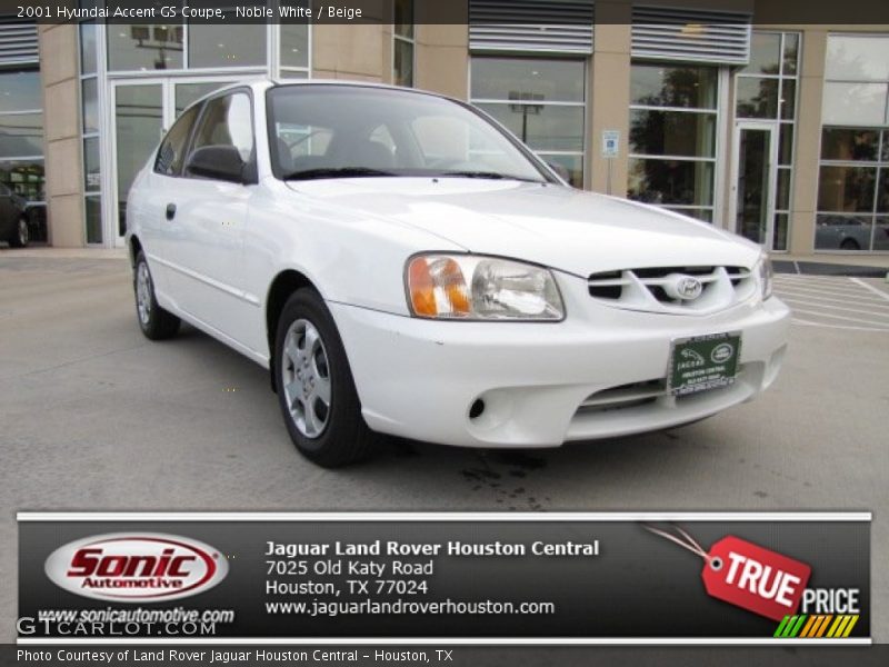 Noble White / Beige 2001 Hyundai Accent GS Coupe