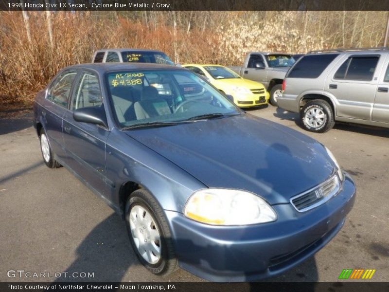 Cyclone Blue Metallic / Gray 1998 Honda Civic LX Sedan