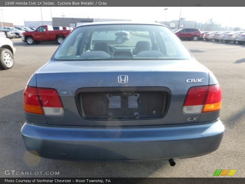Cyclone Blue Metallic / Gray 1998 Honda Civic LX Sedan