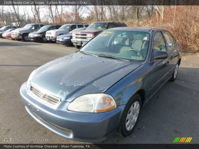 Cyclone Blue Metallic / Gray 1998 Honda Civic LX Sedan