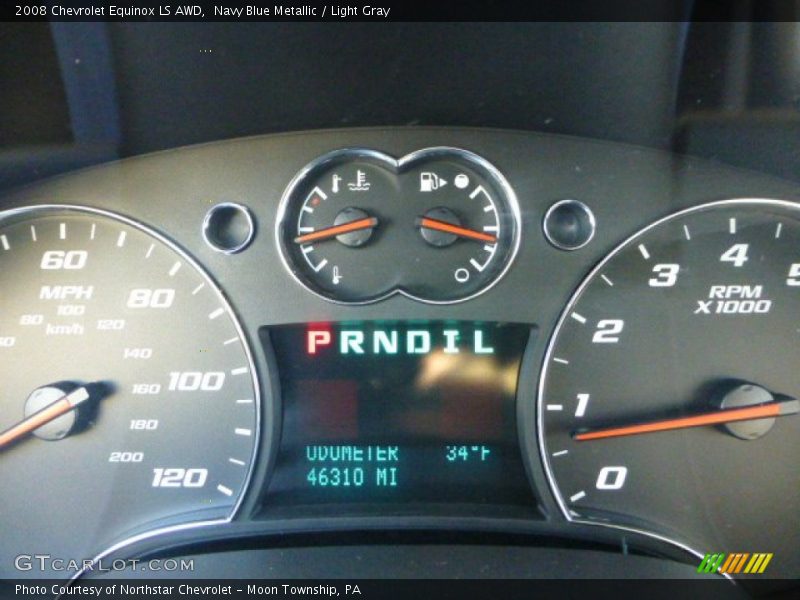 Navy Blue Metallic / Light Gray 2008 Chevrolet Equinox LS AWD
