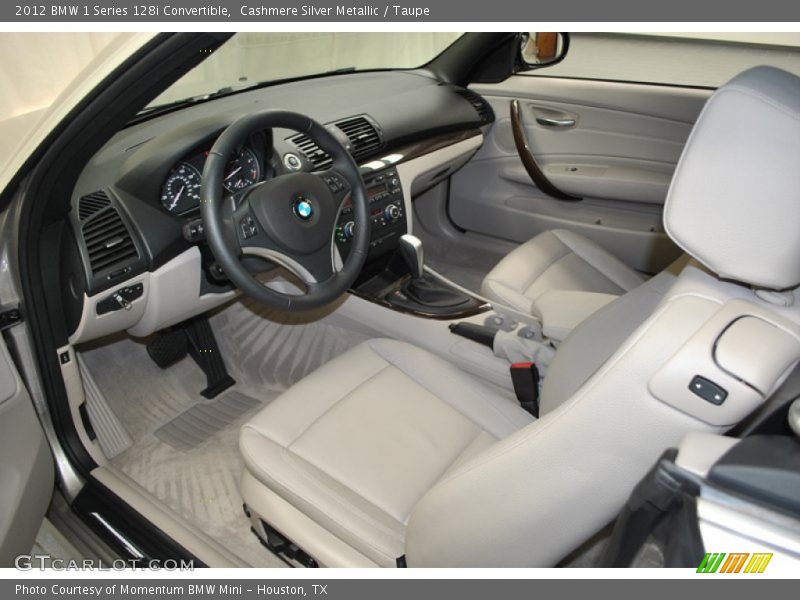 Cashmere Silver Metallic / Taupe 2012 BMW 1 Series 128i Convertible