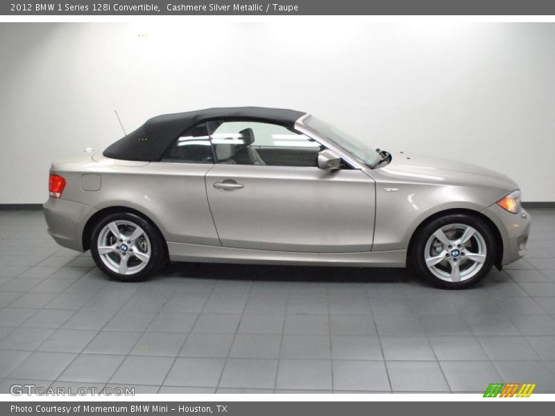 Cashmere Silver Metallic / Taupe 2012 BMW 1 Series 128i Convertible